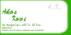 akos kovi business card